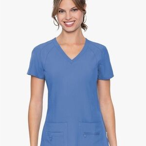 Classic Blue V-Neck Short Sleeve Top